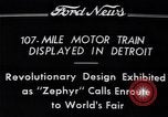 Image of Burlington Zephyr Train Detroit Michigan USA, 1934, second 11 stock footage video 65675038948