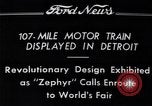 Image of Burlington Zephyr Train Detroit Michigan USA, 1934, second 12 stock footage video 65675038948