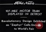Image of Burlington Zephyr Train Detroit Michigan USA, 1934, second 13 stock footage video 65675038948