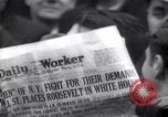 Image of unemployment relief demonstration New York City USA, 1933, second 16 stock footage video 65675038954