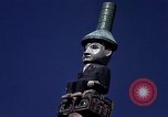 Image of totem poles Alaska USA, 1960, second 49 stock footage video 65675038983