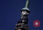 Image of totem poles Alaska USA, 1960, second 50 stock footage video 65675038983
