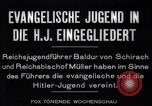 Image of Baldur Von Schirach and Reichsbishop Mueller integrate youth groups Germany, 1933, second 8 stock footage video 65675039013