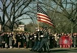 Image of flag-draped casket Washington DC USA, 1963, second 38 stock footage video 65675039219