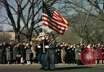 Image of flag-draped casket Washington DC USA, 1963, second 39 stock footage video 65675039219