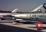 Image of United States Air Force F-100 jet planes Andrews Air Force Base Maryland USA, 1963, second 42 stock footage video 65675039271