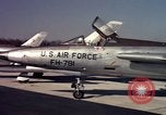 Image of United States Air Force F-100 jet planes Andrews Air Force Base Maryland USA, 1963, second 43 stock footage video 65675039271
