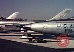 Image of United States Air Force F-100 jet planes Andrews Air Force Base Maryland USA, 1963, second 46 stock footage video 65675039271