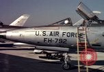Image of United States Air Force F-100 jet planes Andrews Air Force Base Maryland USA, 1963, second 54 stock footage video 65675039271