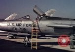 Image of United States Air Force F-100 jet planes Andrews Air Force Base Maryland USA, 1963, second 59 stock footage video 65675039271