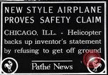 Image of failed ornithopter helicopter trying to fly Chicago Illinois USA, 1925, second 1 stock footage video 65675039280