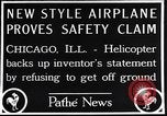 Image of failed ornithopter helicopter trying to fly Chicago Illinois USA, 1925, second 5 stock footage video 65675039280