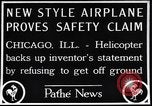 Image of failed ornithopter helicopter trying to fly Chicago Illinois USA, 1925, second 7 stock footage video 65675039280