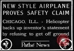 Image of failed ornithopter helicopter trying to fly Chicago Illinois USA, 1925, second 10 stock footage video 65675039280