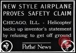Image of failed ornithopter helicopter trying to fly Chicago Illinois USA, 1925, second 11 stock footage video 65675039280