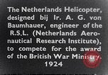 Image of Netherlands helicopter Netherlands, 1925, second 3 stock footage video 65675039385