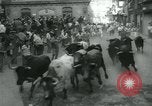 Image of San Fermin Festival Running of the Bulls Pamplona Spain, 1959, second 17 stock footage video 65675039451