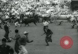 Image of San Fermin Festival Running of the Bulls Pamplona Spain, 1959, second 42 stock footage video 65675039451