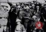 Image of British Mark IV tank with infantry in World War I Western Front, 1917, second 57 stock footage video 65675039556