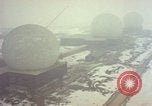 Standbild drei massive Radome Fylingdales Moor England United Kingdom, 1963, aus Sekunde 17 historischem Filmmaterial Videoclip 65675039559