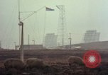 Standbild drei massive Radome Fylingdales Moor England United Kingdom, 1963, aus Sekunde 56 historischem Filmmaterial Videoclip 65675039559