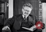 Image of Leon Trotsky commenting about Europe and the USA Copenhagen, 1932, second 17 stock footage video 65675039586