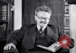 Image of Leon Trotsky commenting about Europe and the USA Copenhagen, 1932, second 20 stock footage video 65675039586