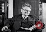 Image of Leon Trotsky commenting about Europe and the USA Copenhagen, 1932, second 28 stock footage video 65675039586