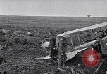 Image of Wrecked German biplane airplane in World War I France, 1918, second 3 stock footage video 65675039651