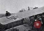 Image of Wrecked German biplane airplane in World War I France, 1918, second 56 stock footage video 65675039651