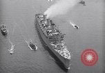 Image of RMS Queen Mary with troops returning home New York City USA, 1945, second 25 stock footage video 65675039818