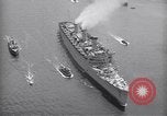 Image of RMS Queen Mary with troops returning home New York City USA, 1945, second 29 stock footage video 65675039818