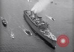 Image of RMS Queen Mary with troops returning home New York City USA, 1945, second 30 stock footage video 65675039818