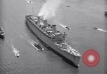 Image of RMS Queen Mary with troops returning home New York City USA, 1945, second 33 stock footage video 65675039818