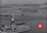 Image of RMS Queen Mary with troops returning home New York City USA, 1945, second 37 stock footage video 65675039818