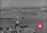 Image of RMS Queen Mary with troops returning home New York City USA, 1945, second 40 stock footage video 65675039818