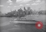Image of RMS Queen Mary with troops returning home New York City USA, 1945, second 53 stock footage video 65675039818