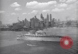 Image of RMS Queen Mary with troops returning home New York City USA, 1945, second 56 stock footage video 65675039818