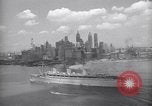 Image of RMS Queen Mary with troops returning home New York City USA, 1945, second 57 stock footage video 65675039818