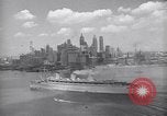 Image of RMS Queen Mary with troops returning home New York City USA, 1945, second 58 stock footage video 65675039818