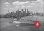 Image of RMS Queen Mary with troops returning home New York City USA, 1945, second 59 stock footage video 65675039818