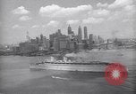 Image of RMS Queen Mary with troops returning home New York City USA, 1945, second 60 stock footage video 65675039818