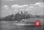 Image of RMS Queen Mary with troops returning home New York City USA, 1945, second 62 stock footage video 65675039818
