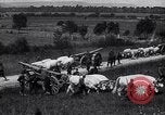 Image of American and French troops transport artillery France, 1918, second 57 stock footage video 65675040047