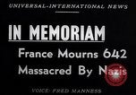 Standbild sieben ehemalige NS-SS-Männer Oradour-sur-Glane Frankreich, 1953, aus Sekunde 15 historischem Filmmaterial Videoclip 65675040139