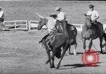 Image of cowboys at rodeo Pendleton Oregon USA, 1953, second 42 stock footage video 65675040164