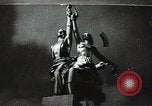 Image of Statue of Soviet worker and a collective farm woman raising a hammer and sickle over their heads Eastern Front European Theater, 1941, second 16 stock footage video 65675040205