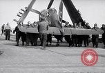 Image of F4U airplanes being moved on USS Badoeng Strait (CVE – 116) Pacific Ocean, 1950, second 43 stock footage video 65675040316