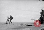 Image of Aircraft F4Us catapulted from USS Badoeng Strait Pacific Ocean, 1950, second 6 stock footage video 65675040319