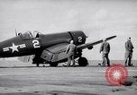 Image of Aircraft F4Us catapulted from USS Badoeng Strait Pacific Ocean, 1950, second 7 stock footage video 65675040319